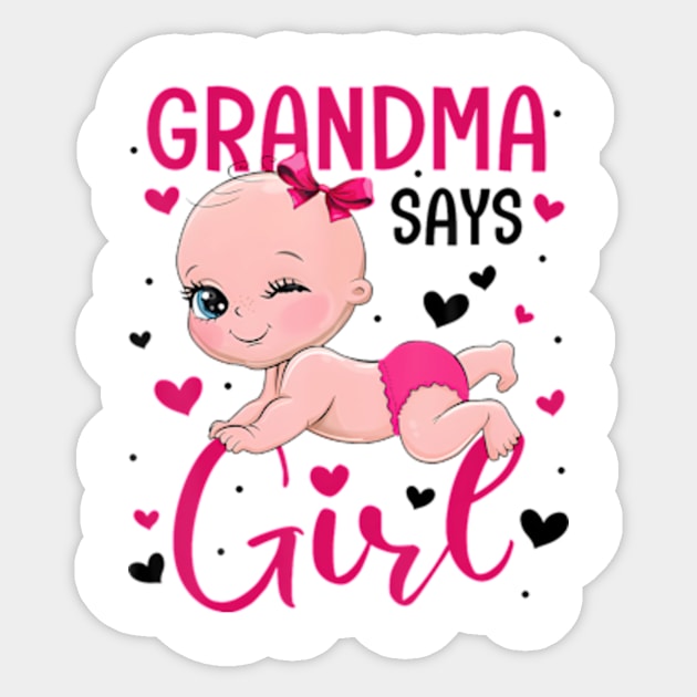 Cute Gender Baby Reveal Grandma Says Girl Matching Family Sticker by Eduardo